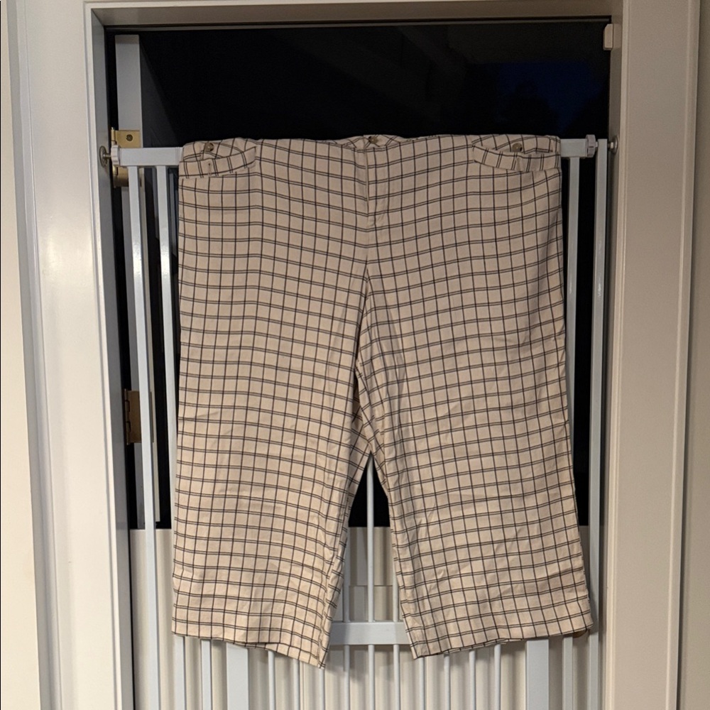 Anthropologie Plaid Beige and Black Trousers